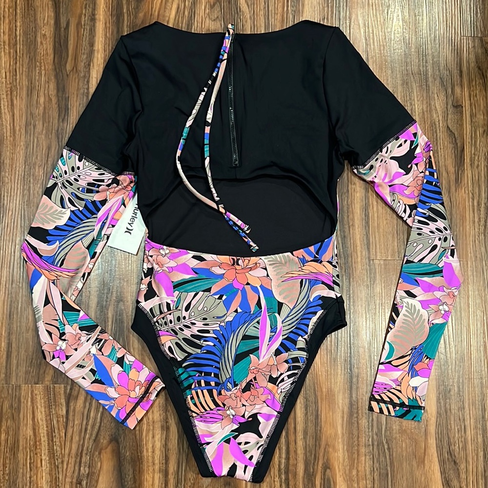 Hurley Max Palm Paradise Long Sleeve Rash Vest Bodysuit - Picture 13 of 16